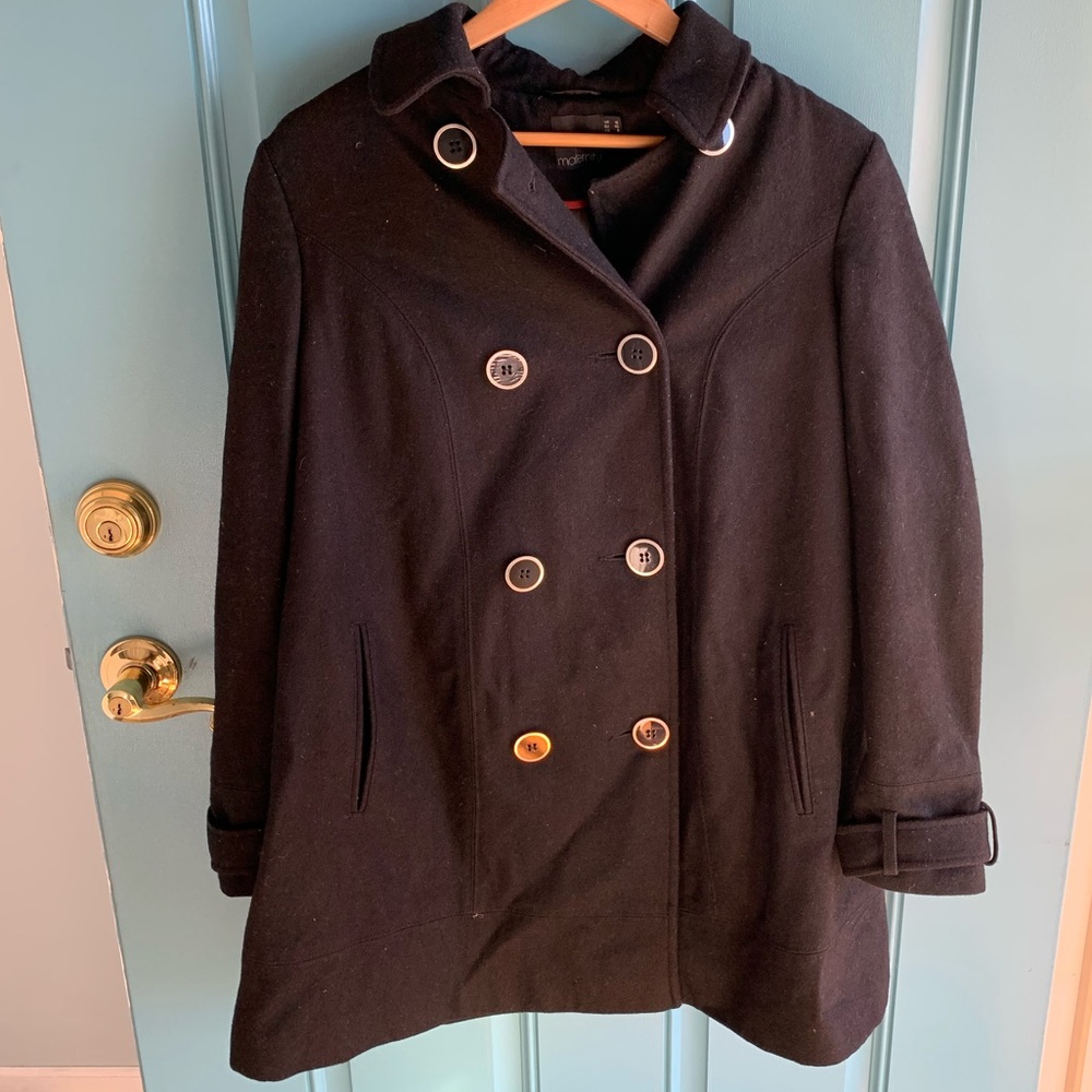 Maternity black peacoat